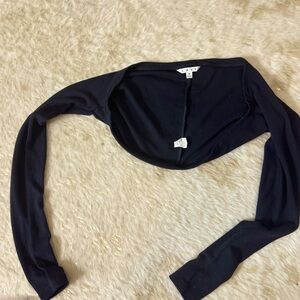 Cabi black knit ballet style shrug